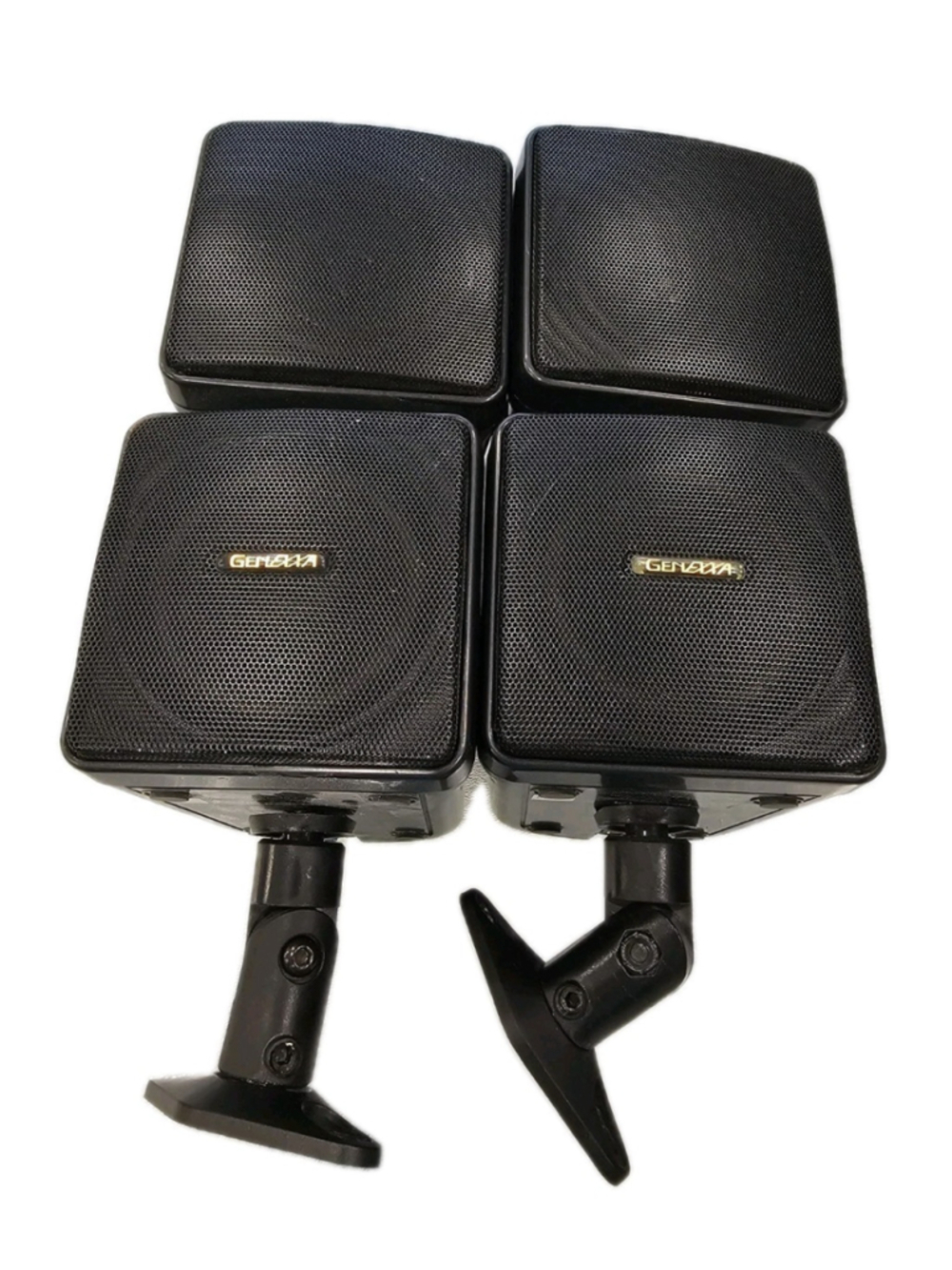 Genesis Genexa Satellite Speakers Set of 4 Black Wired Home Audio Surround